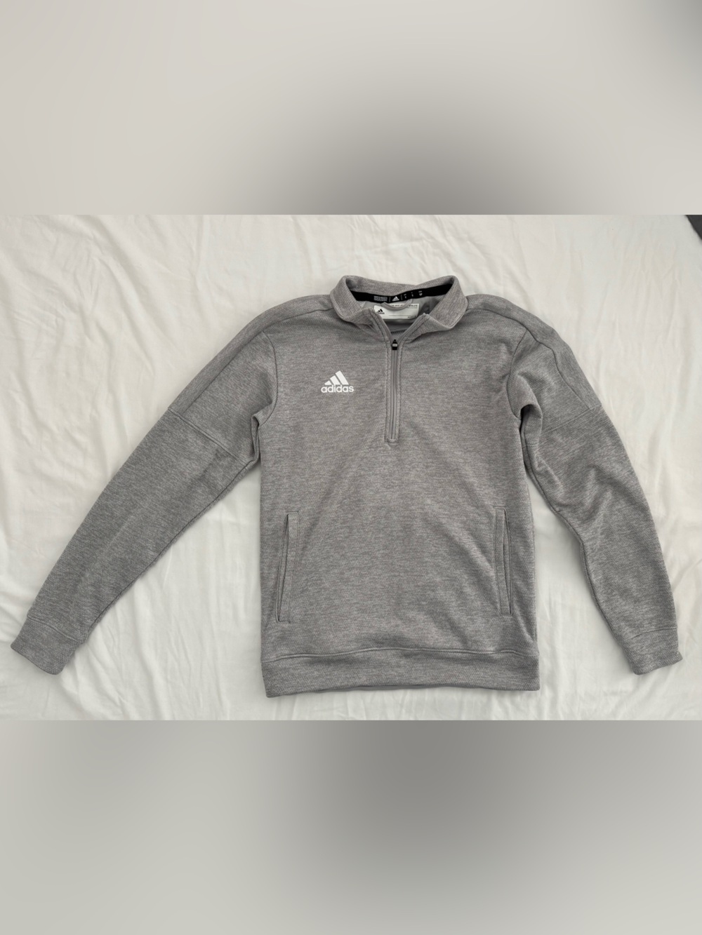 adidas Men's Light Gray Half-Zip Pullover Sweatshirt
